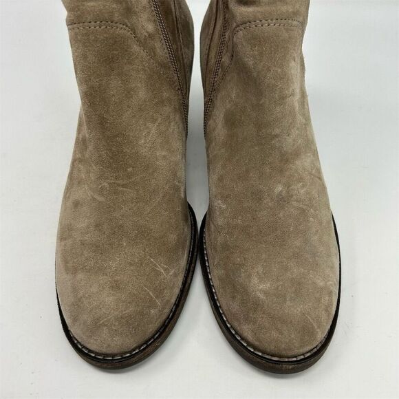 Paul Green Taupe Light Brown Suede Ankle Booties Size 6.5 Casual Block Heel - Picture 5 of 12